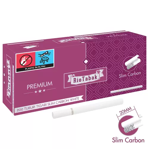 Tuburi tigari Rio Tabak SLIM - White 20 mm Carbon Filter (200)
