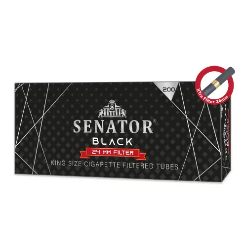 Tuburi tigari SENATOR - XTra Filter 24 mm BLACK (200)